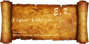 Eigner Klára névjegykártya